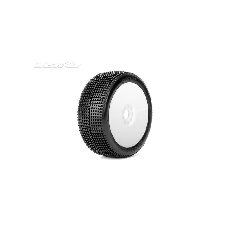 Pneus Buggy 1:8 Sting sUPER Soft (2) jantes Revo blanches